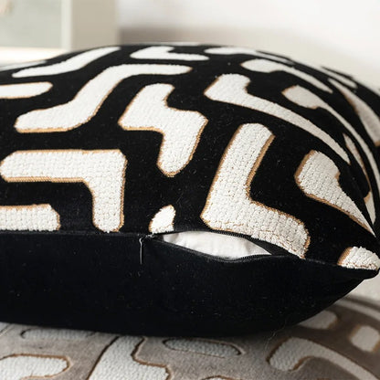 Geometric Flocked Pillowcase